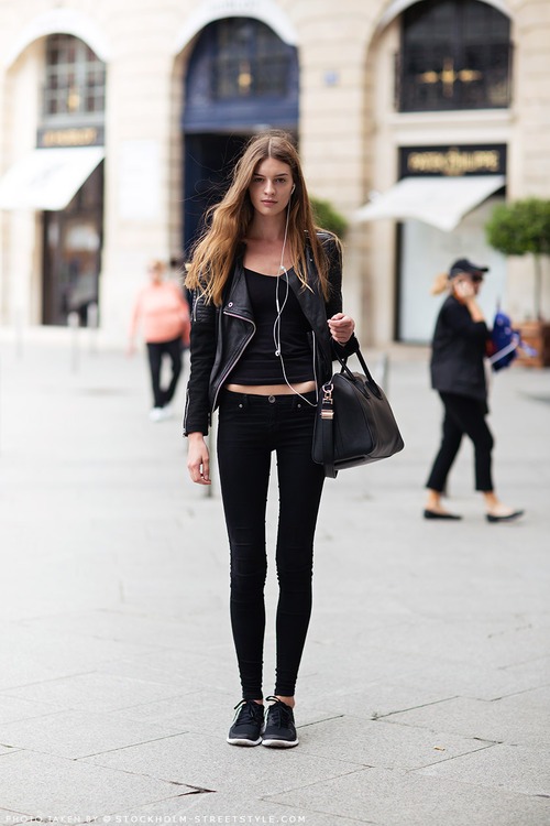 black on all-black outfit