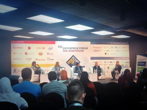 (L-R) Nayrouz Abouzid, Alter Ego; Heather Henyon, Balthazar Capital; Heba Gamal, Endeavor; Linda Mason, Mercy Corps; Dalia Al-Saied, StartUp Cup
