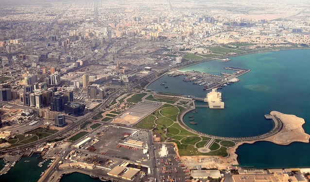 Aerial-view-of-Doha-Qatar
