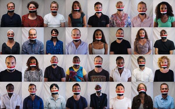 Journalists in Kenya protesting the crackdown on press freedom in Egypt (Via)