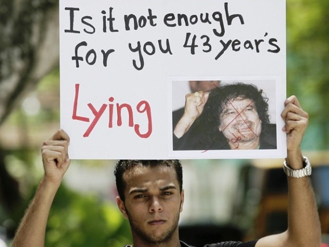 Protestors in Libya