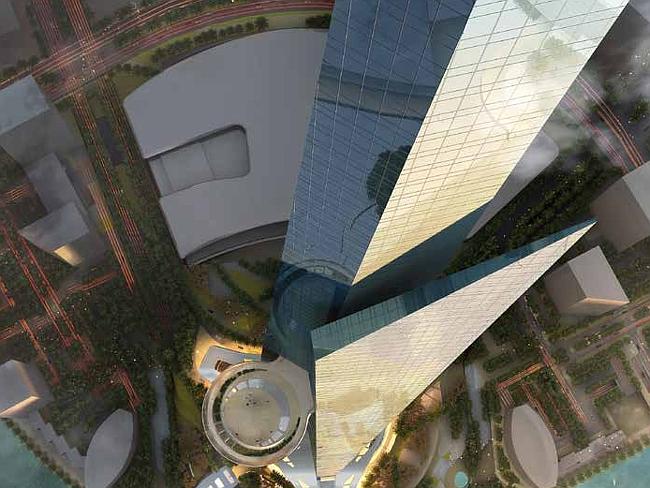 An artist's rendering of the view down from Kingdom Tower. (Adrian Smith + Gordon Gill Architecture)