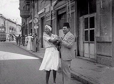 Very rare picture of Najib Rihany with American star Josephine Baker Imad al-Din Street during her visit to Egypt in 1945