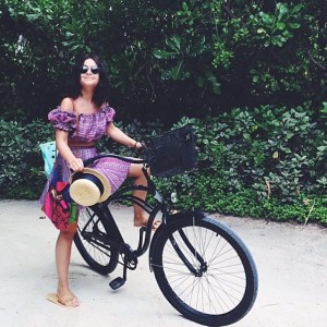Mira Duma in Thailand's lulu crop top and flared skirt. (Mochi)