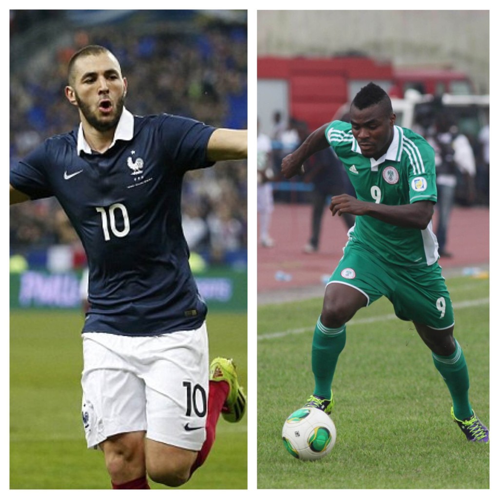Benzema (France) and Emenike (Nigeria)