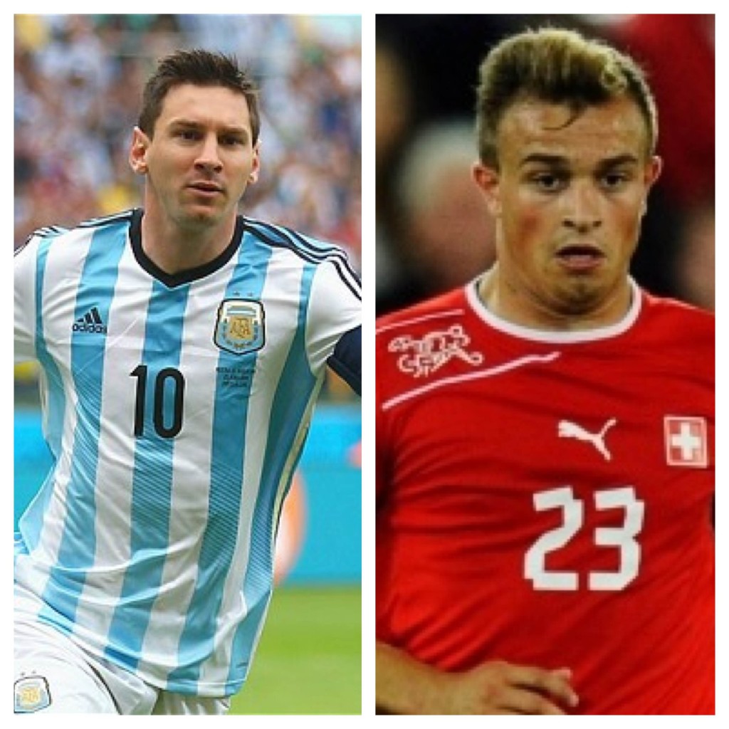Messi (Argentina) and Shaqiri (Switzerland)