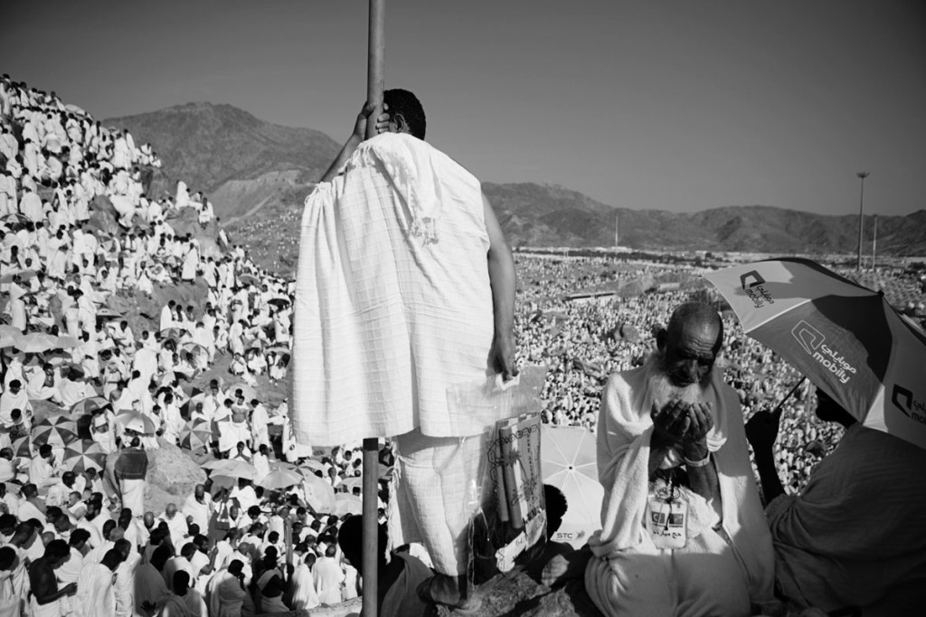 Pilgrims gathering at Mount Arafat, where Mohammad became a prophet.