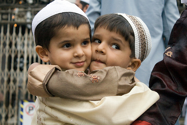 Kids great each other with much love in Pakistan