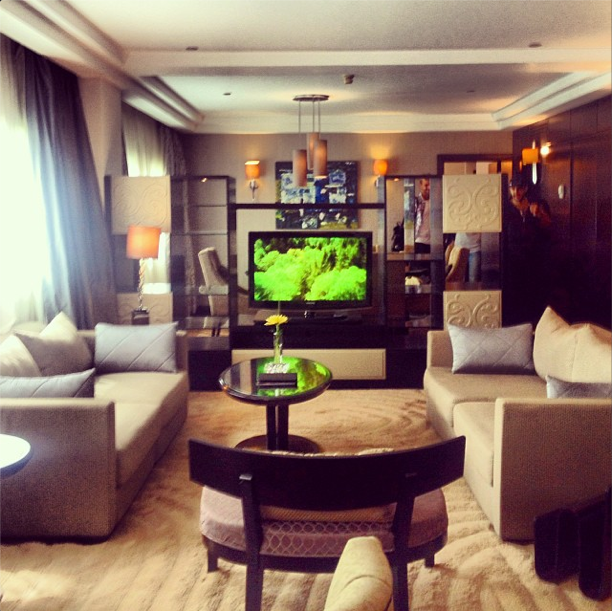 One of the suites at the Fairmont Nile Heliopolis
