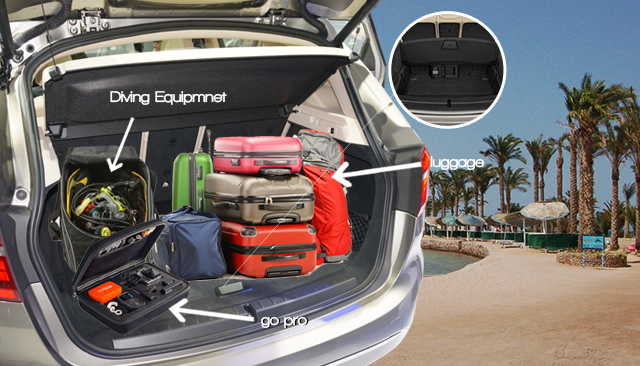 The BMW 2 Series Active Tourer also features a hidden storage compartment beneath the foldable trunk floor for those items you want to keep extra safe.