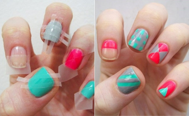 DIY-scothtape-nail-designs