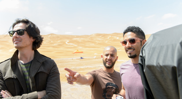Behind the scenes on set of A To B with Director Ali Mostafa, Shadi Alfons and Fahad Albutairi