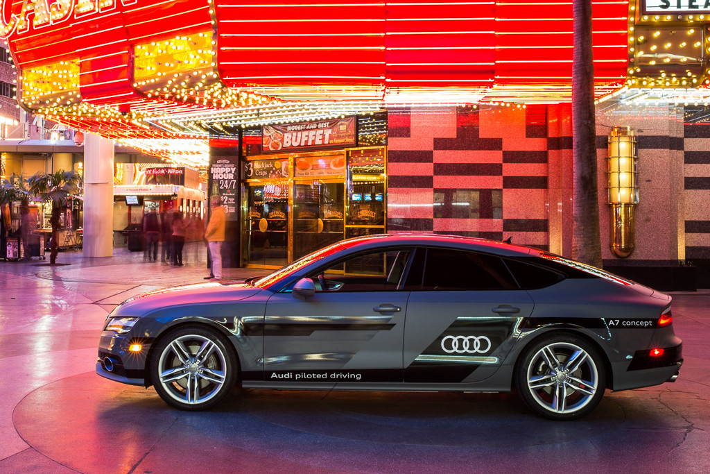 The Audi self-driving A7 concept car at CES 2015.