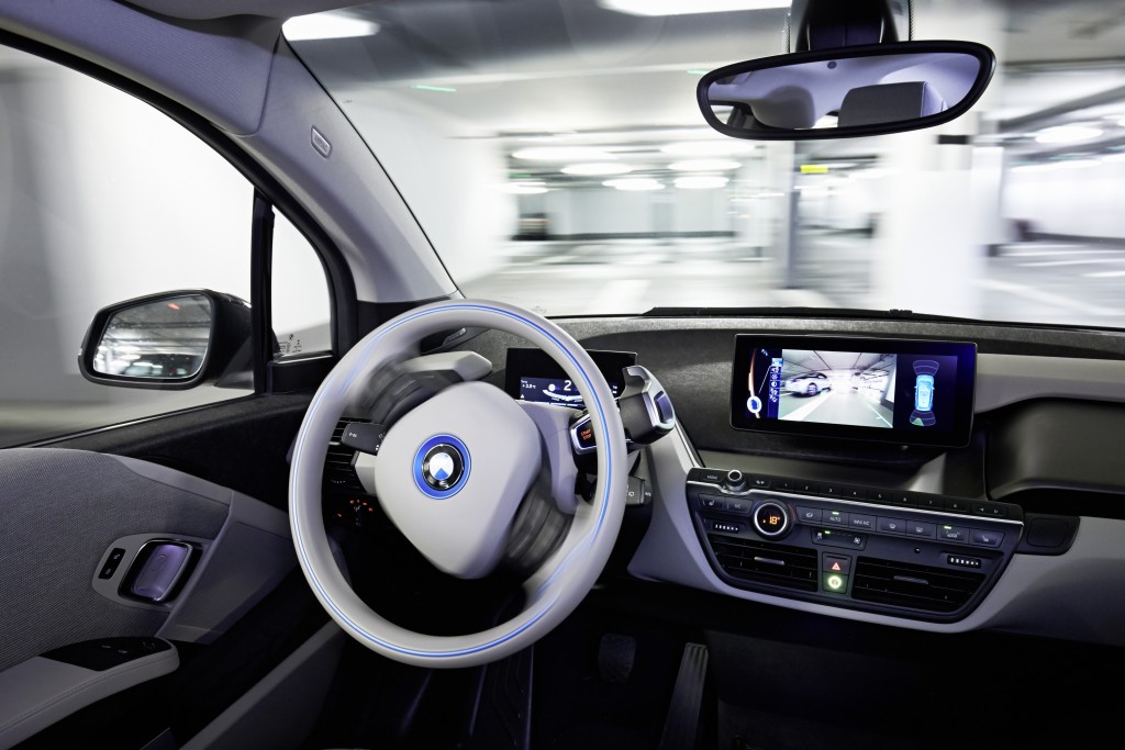 The laser-guided, self-parking BMW i3 at CES 2015.