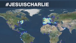 The #JeSuisCharlie hashtag went viral following the Charlie Hebdo attack on Wednesday.