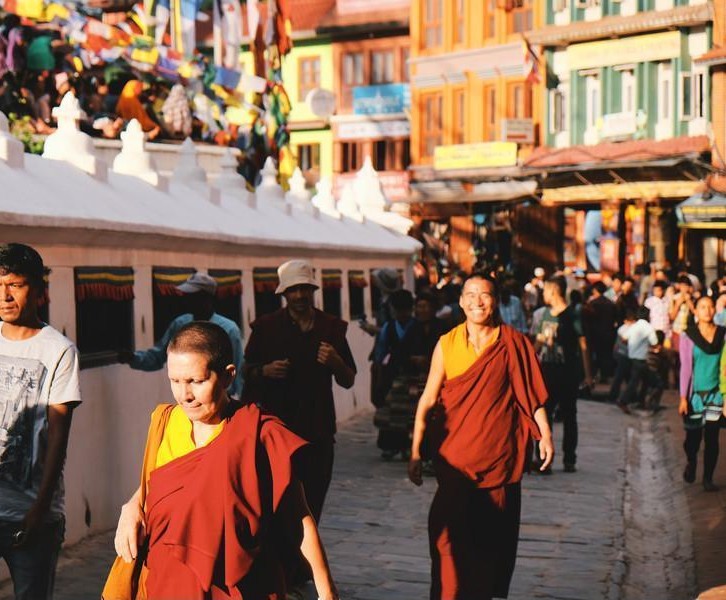 Tibetan monks at Boudhanath, Nepal (mtanzi/500px)