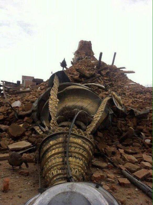 The Boudhanath Stupa after the April 25, 2015 earthquake