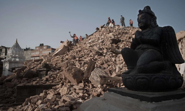 The Changu Narayan Temple after the April 25, 2015 earthquake (Nicolas Asfouri)