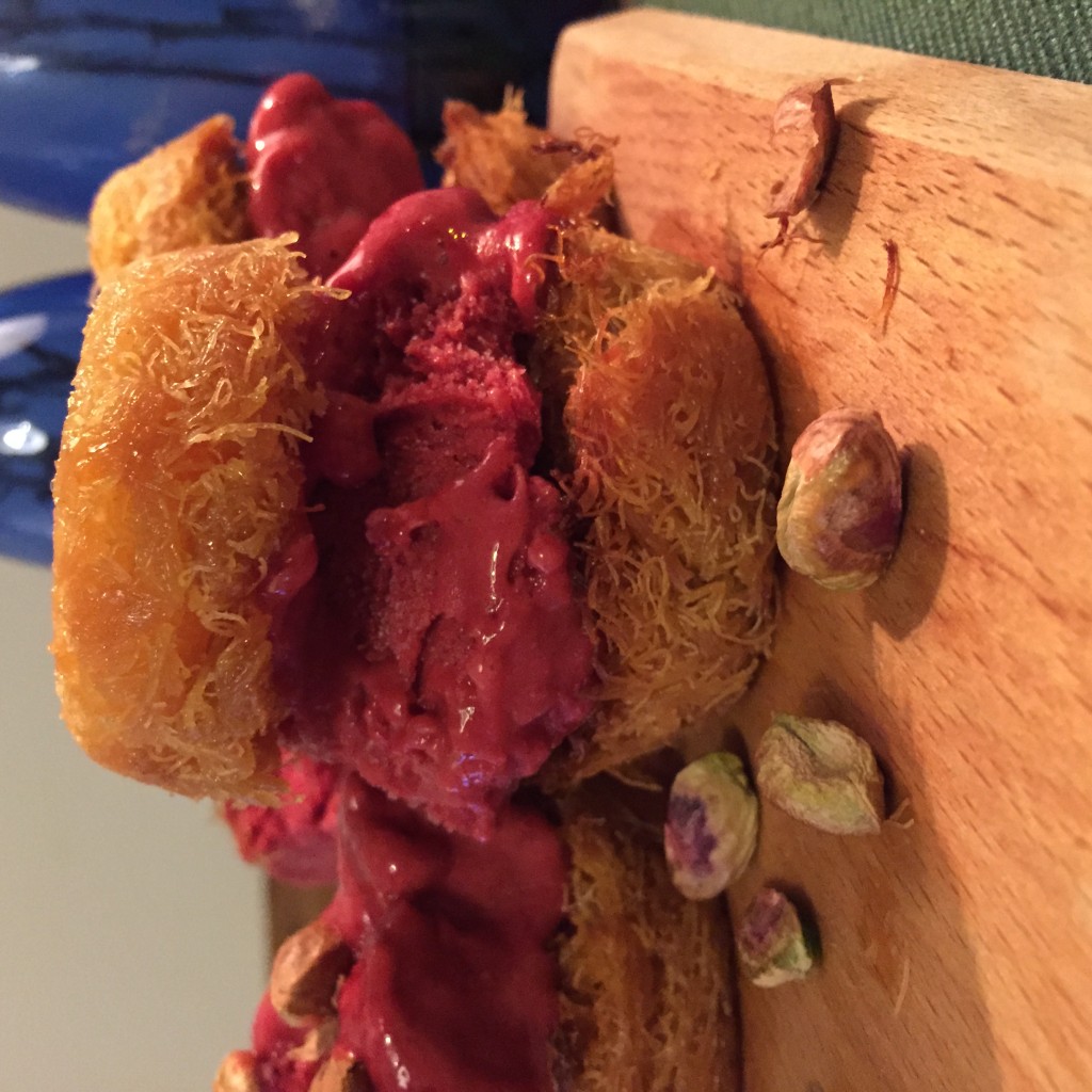 Recipe: Konafa and Raspberry Sorbet Sandwiches