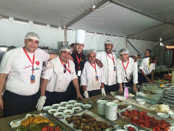 Some of the chefs of the Four Seasons, which catered to thousands of people, including 14 presidents, for the celebrations of the opening of the New Suez Canal