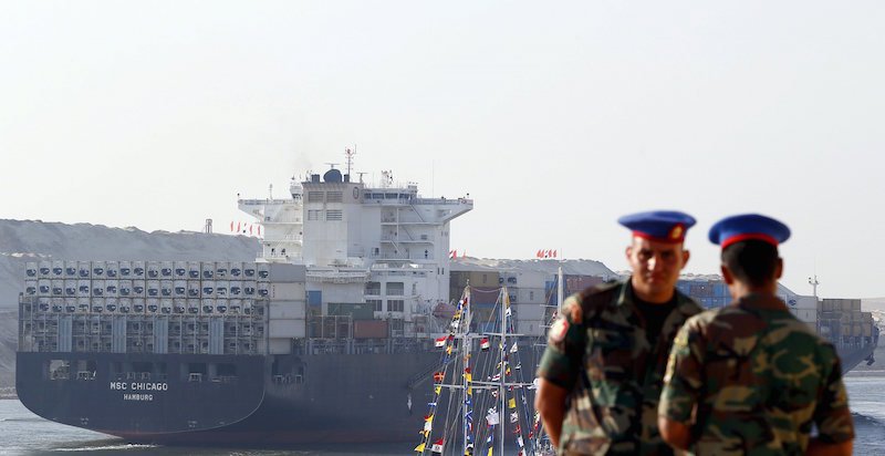 Egyptian Republican Guard at the opening ceremony of the New Suez Canal in Ismailiya (Reuters/Amr Abdallah Dalsh)