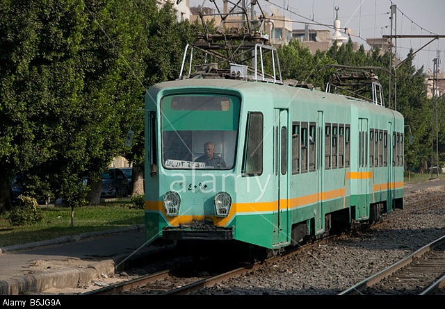 B5JG9A The tram in Heliopolis suburb Cairo Egypt