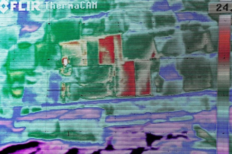 Thermal cameras detected higher temperatures in three stones at the base of the Great Pyramid (AP)