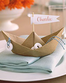 paper boat placecards