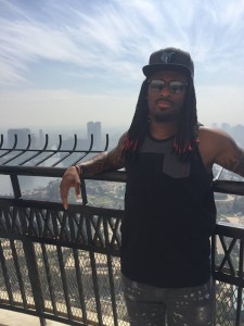 DeAngelo Williams atop the Cairo Tower