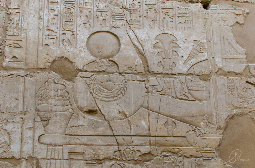 Carvings in Luxor's Karnak Temple Complex
