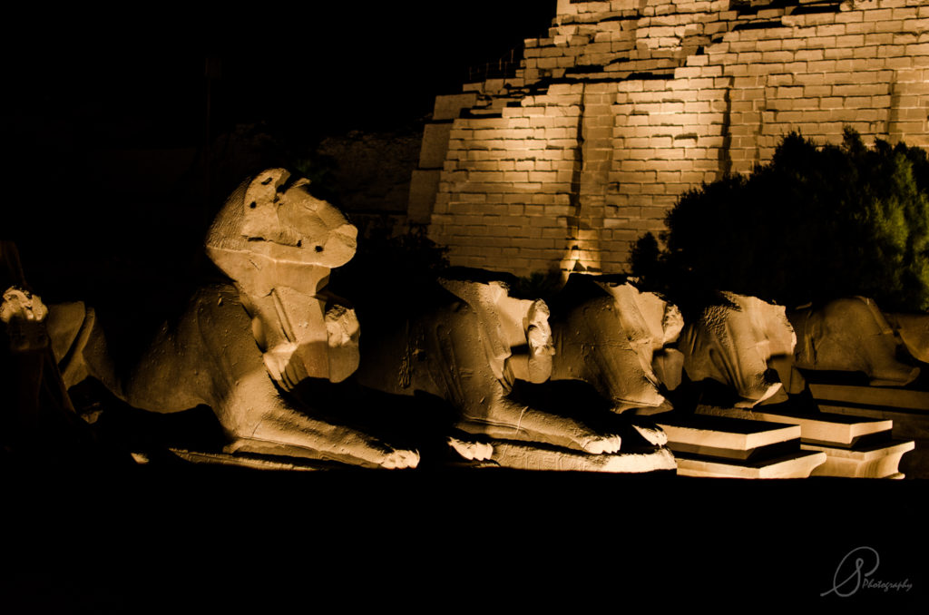 Luxor's Karnak Temple Complex at night