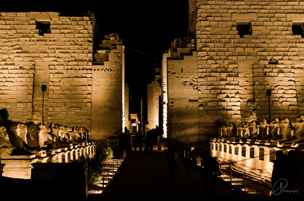 Luxor's Karnak Temple Complex at night
