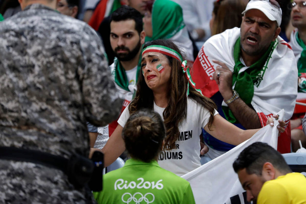 Iranian Woman Held a Sign at the Olympics, Security Insisted She Puts It Down