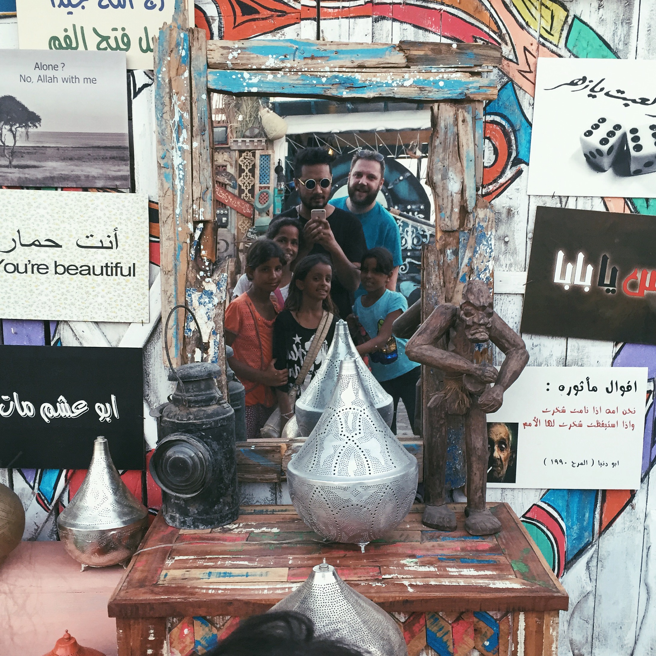 At Why Not antique shop getting our mirror selfie game on with the Bedouin squad