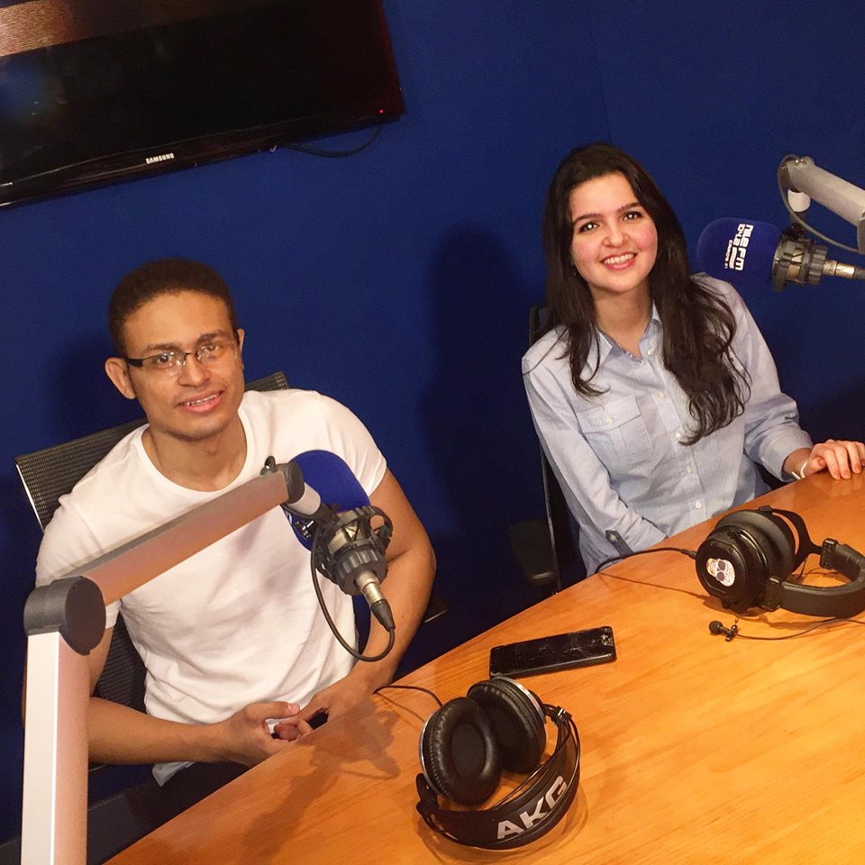 Amr Ahmed and Mina Mustafa on The Morning Show. Via Nile FM.