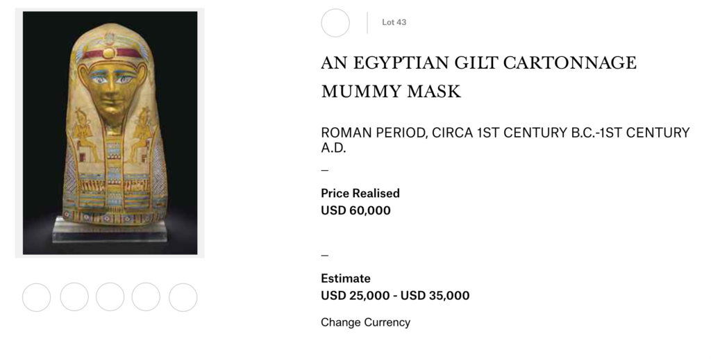 Screenshot: Auction on Christie's