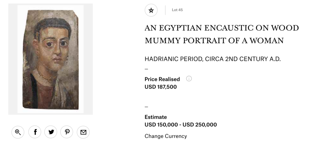 Screenshot: Auction on Christie's