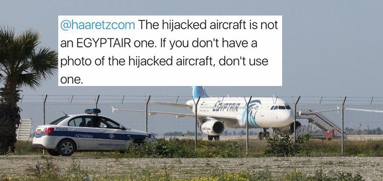 EgyptAir Slays Israeli Publication for Using Fake Photo for Libyan Hijacked Plane