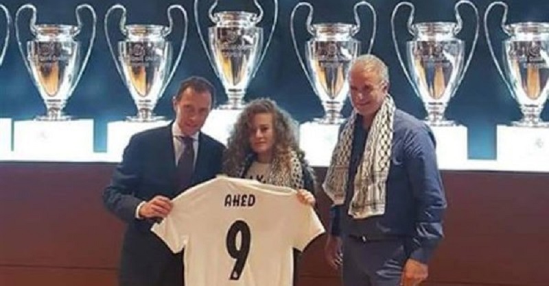 Palestinian Political Icon Ahed Tamimi Honored by Real Madrid Football Club!