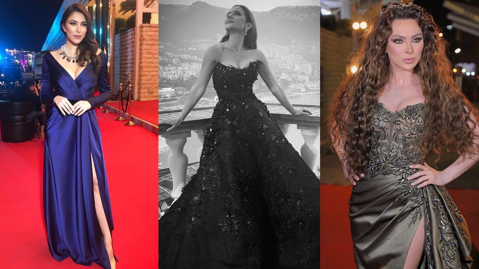 sachin and babi light blue dress In Pictures: Best Arab Female Celebrities' Looks From Murex D'or 2019