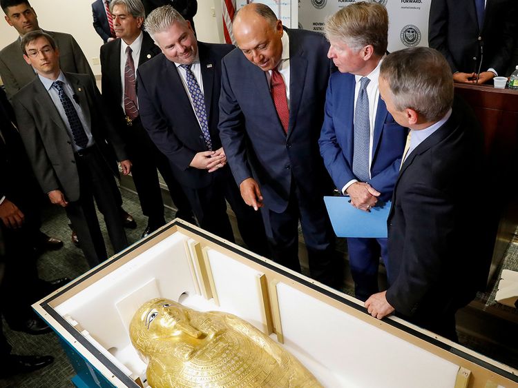After 8 Years of Unlawful Possession, Met Museum Returns Gilded coffin of Nedjemankh to Egypt