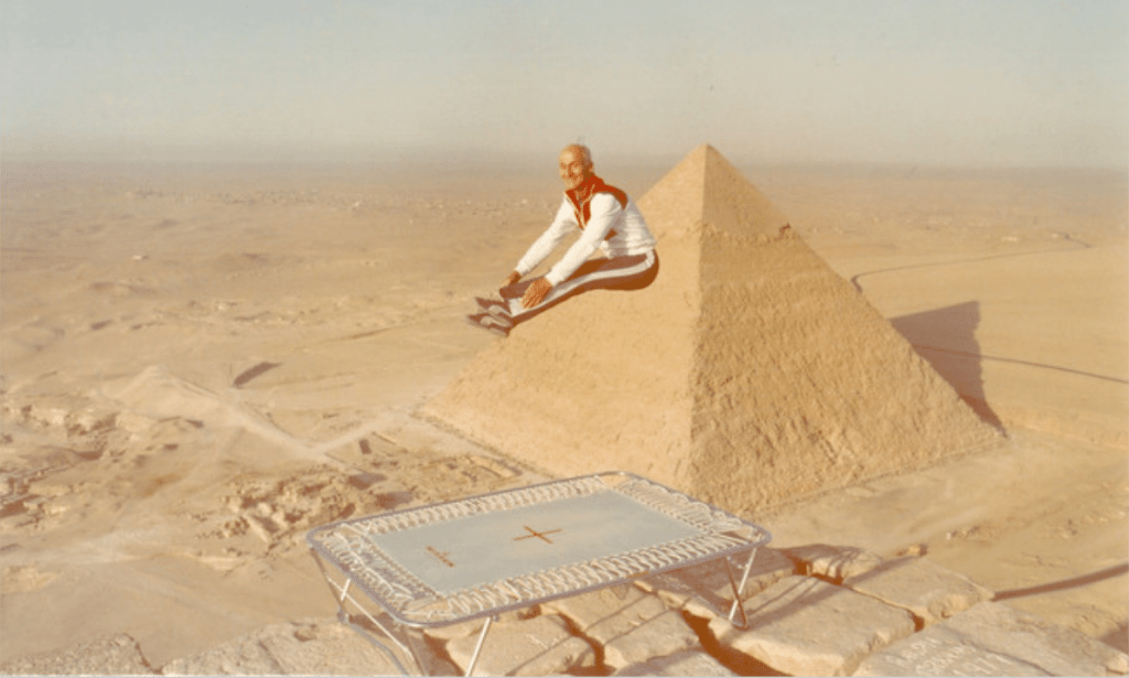 Picture of the Day: George Nissen, Inventor of the Trampoline, Goes Airborne Atop Egypt’s Khufu Pyramid